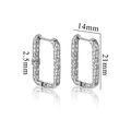 Silver rectangular hammered texture earrings in titanium steel with 21mm size dimensions - Starburst Pattern Ear Buckle (1840) / Starry Texture - Steel Color