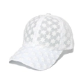 Berretto da baseball in pizzo bianco con ricamo floreale e rete traspirante estiva - M (56-58cm) / Bianco