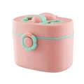 Pink and green portable baby milk powder container with cartoon bee and flower latch - Small (410ml) / Sakura Red