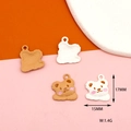 Close-up of matte cartoon bear alloy charms showing dimensions 17x15mm and honeycomb back - Brown Face Bear