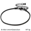 Bracciale a catena serpente nero minimalista in acciaio inossidabile con estensione - Larghezza Nera 1,4 mm (KB147324-Z)