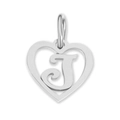 Silver stainless steel heart shaped hollow letter J pendant for jewelry making DIY - Letter-J / Silver