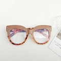 Retro Cat-Eye-Brille mit braunem Schildpatt-Rahmen und dreifachen Metallnieten-Akzenten - Khaki Oben Schildpatt Unten