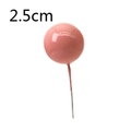 Décoration de gâteau sphérique rose de 2,5 cm de diamètre sur fond blanc pur - Diamètre 2.5cm / Rose