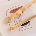 Ceinture élastique en métal doré avec boucle en cœur élégante pour robes et pulls - A213 Boucle en coeur / Doré