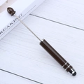 Dual-purpose telescopic touch screen stylus with a dark brown finish and metallic accents - Silk Fog Brown
