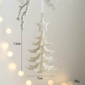 White Christmas tree pendant with glitter finish and star topper, 13cm height dimension - 3D Christmas Tree