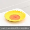 Piatto snack girasole in ceramica gialla con spirale, 12,3x12,3x2,1 cm - Girasole Grande (F)