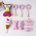 Hundespielzeug-Set in Rosa mit Baumwollseilen und robusten Kauspielzeugen - 9-teiliges Set / ca. 410g / Rosa
