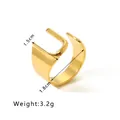 18k gold plated stainless steel open ring with minimalist double layer design - Double Layer Geometric