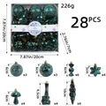 Set di 28 decorazioni natalizie verde scuro con varie forme testurizzate e palline di caramelle - Verde Scuro