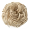 Messy bun hair piece in light blonde synthetic hair for a natural voluminous look - 24/613 Honey Blonde Mixed Bleach Blonde