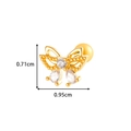 Exquisite gold-plated butterfly cartilage earring featuring micro-paved cubic zirconia stones - Butterfly Water Drop Pendant Style (2620-6#) / Gold