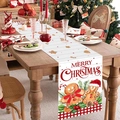 Gingerbread man tafelloper met Merry Christmas tekst voor feestelijke kersttafel decor - Peperkoekmannetje / 181x35.5cm
