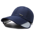 Dunkelblaue schnelltrocknende Sonnenkappe mit ausziehbaren Visieren und lasergebohrten Löchern - Verstellbar / Marineblau