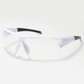 Cycling safety goggles with white semi-rimless frame and clear wrap-around lenses - Large Frame Sports Style (89413) / White Frame White Lens