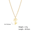 Golden stainless steel birth month flower pendant necklace with adjustable chain - Gold Color Daffodil