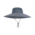 Chapeau de soleil gris à large bord avec maille respirante et cordon réglable - Gris clair