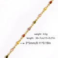 Detail view of 18K gold plated copper necklace with multi-colored marquise cut stones - Multicolor Oval Gemstone (Style 10)