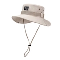 Chapeau de soleil unisexe respirant à large bord avec mentonnière pour la randonnée - Taille unique / Beige Clair