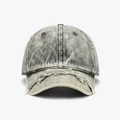 Berretto da baseball grigio lavato vintage con tesa logora e corona morbida a 6 pannelli - Verde (24A210)