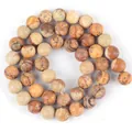 Natural round stone beads with brown and beige patterns for DIY jewelry making - Jasper / 4mm/1 Piece Approximately 90 Pieces/10g