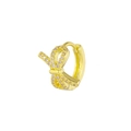 Golden bow earrings with pavé micro-set cubic zirconia for a sparkling style - Bow / Gold
