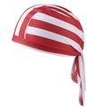 Outdoor cycling pirate hat with red and white horizontal stripes and breathable sun protection - Adult / Red