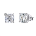 Sparkling S925 sterling silver stud earrings featuring large square cushion-cut zircons - Lze58-p