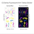 Waterproof fluorescent vine and floral arm tattoo sticker CS-018 with glow effect - Fluorescent CS-018