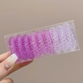 Set di elastici per capelli a spirale viola sfumati in scatola, anelli durevoli a telefono - 3# Serie Viola Scatola da 9