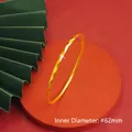 Bracelet géométrique brillant en alliage de cuivre doré avec diamètre intérieur de 62 mm - Jonc Brillant Diamant (S2213) / 3*62mm