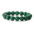 Creative 10mm malachite beaded bracelet with natural green and black patterns on white background - 12mm Malachite