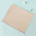 Soft beige double-layer cotton muslin swaddle blanket for newborns on blue background - Beige Khaki