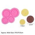 Stampo in silicone rosa con simboli di dollaro e yen per fondente o argilla - 1# (Design della Moneta) / Rosa