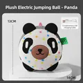 Panda-style electric plush jumping ball dog toy with USB charging cable - Black & White Panda