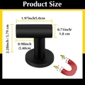 Matte black magnetic hook with T-bar design and precise dimensions for home storage - Black Cylindrical Hook