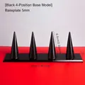 Espositore gioielli in acrilico nero con quattro colonne a cono e base rettangolare - Stile a 4 Alloggiamenti / Nero