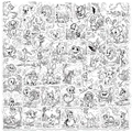50 adesivi con disegni di animali per bambini per colorare e fare pratica di pittura - Animali a Linea Disegnati a Mano (WES291) / 50 Fogli