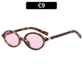 Occhiali da sole ovali rétro con montatura tartarugata scura e lenti rosa chiaro C9 - Demi Lenti Rosa