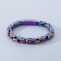 Rainbow Byzantine chain bracelet in stainless steel with a secure rectangular clasp - Rainbow / 22cm(8mm)