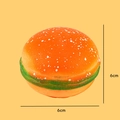 Antistress-Spielzeug Burger-Squishy in Orange-Gelb mit 6cm Durchmesser Abmessung - Mini-Burger