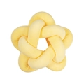 Star shaped knotted throw pillow in yellow soft plush fabric on white background - Goose Yellow