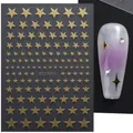 Golden star nail stickers STZ-X011 for 3D manicures featuring elegant star patterns - STZ-X011 Gold Star Cross