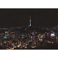 DIY Seoul Namsan Tower scratch art painting with colorful neon city skyline night view - Seoul