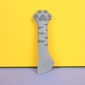 Gray cat paw silicone pet spoon with tiger stripes for opening and feeding cat cans - American Shorthair Grey