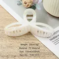 Iridescent white mermaid jelly hair claw clip with laser finish for women hair styling - Pearly White-TCB-1011