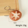 Realistischer PVC Pilz Schlüsselanhänger mit weißer Textur und silbernem Ring - 5cm Dicker Roher Pilz - Schlüsselanhänger