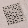 Black lace bow and heart embossed nail art sticker with small pearl details model TL-164 - Black Lace Pearl Bow Style (TL-164)