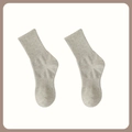 Mid-cut ribbed cotton athletic socks in oatmeal melange color with breathable mesh - Double Elastic Long Socks / Gray